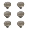 Zinc Alloy Nickel Effect Round Dimple Furniture Knob (Dia)27mm, Pack Of 6 -WoodDepot Shop zinc alloy nickel effect round dimple furniture knob dia 27mm pack of 605167036 02c