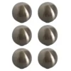 Zinc Alloy Nickel Effect Round Furniture Knob (Dia)32mm, Pack Of 6